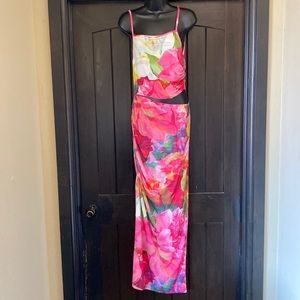 Nasty Gal floral cutout maxi dress